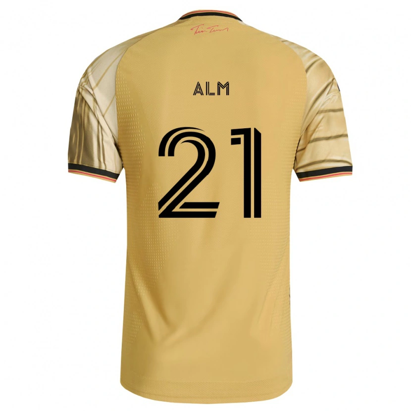 Danxen Homme Maillot Rasmus Alm #21 Brun Jaune Noir Tenues Extérieur 2026/27 T-Shirt
