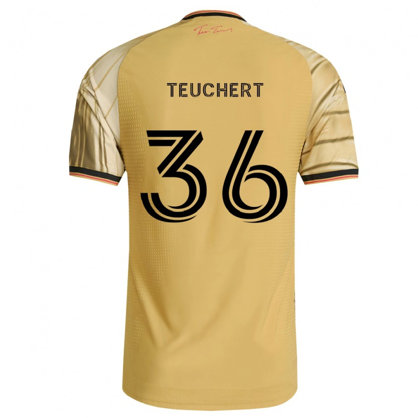 Danxen Homme Maillot Cedric Teuchert #36 Brun Jaune Noir Tenues Extérieur 2026/27 T-Shirt