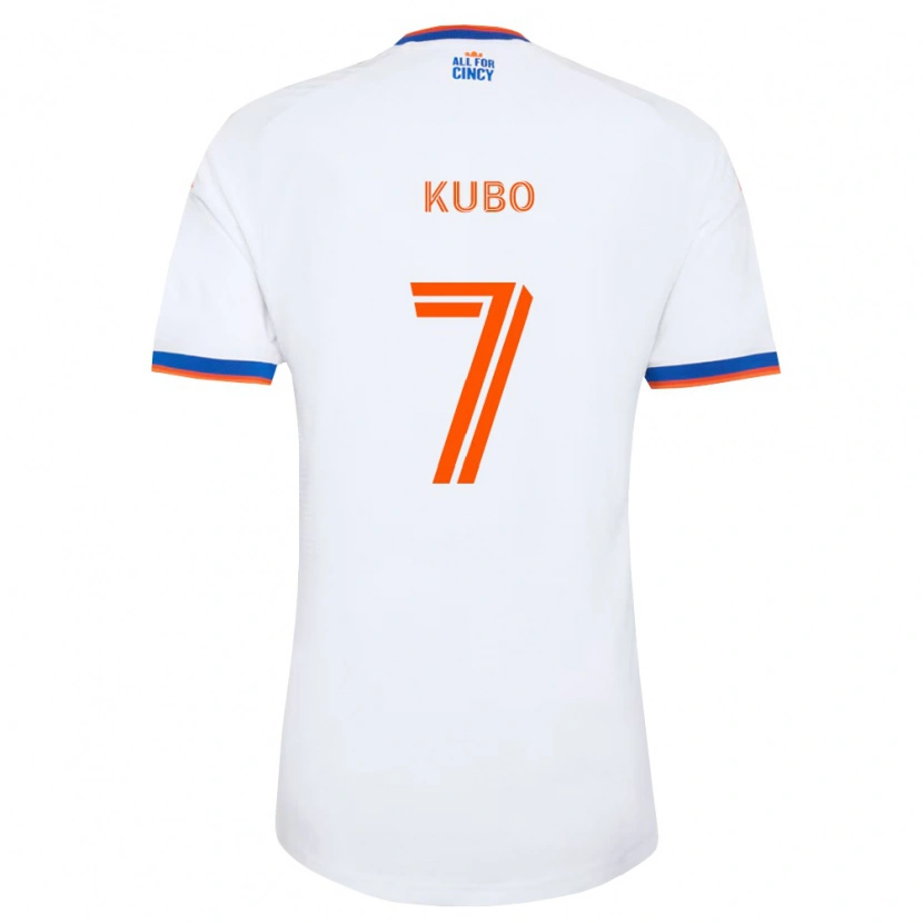 Danxen Homme Maillot Yuya Kubo #7 Blanc Bleu Marine Orange Tenues Extérieur 2026/27 T-Shirt