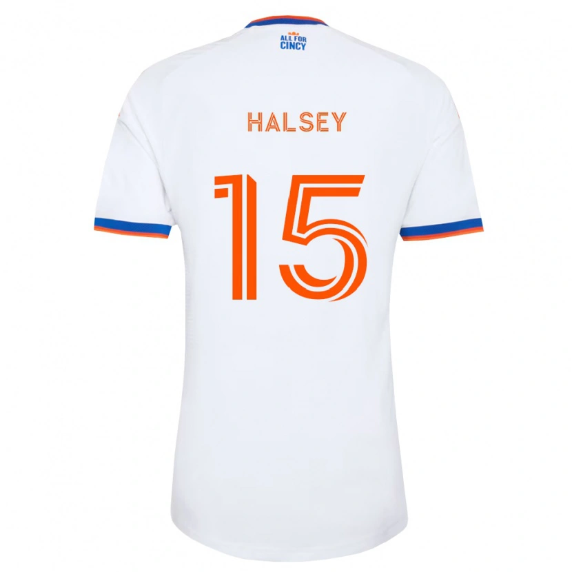 Danxen Homme Maillot Bret Halsey #15 Blanc Bleu Marine Orange Tenues Extérieur 2026/27 T-Shirt