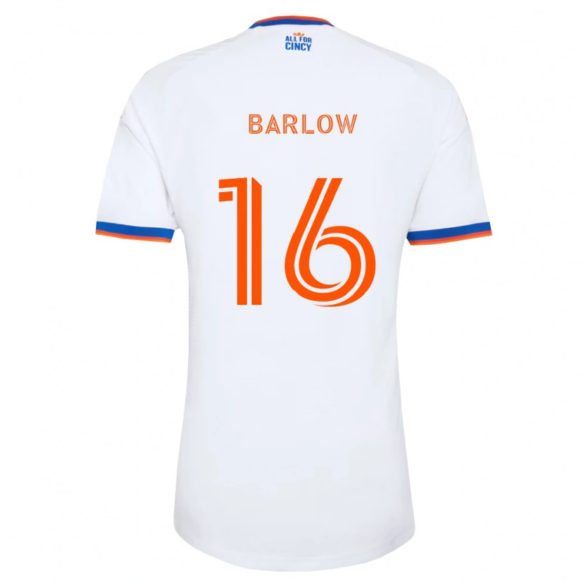 Danxen Homme Maillot Tom Barlow #16 Blanc Bleu Marine Orange Tenues Extérieur 2026/27 T-Shirt