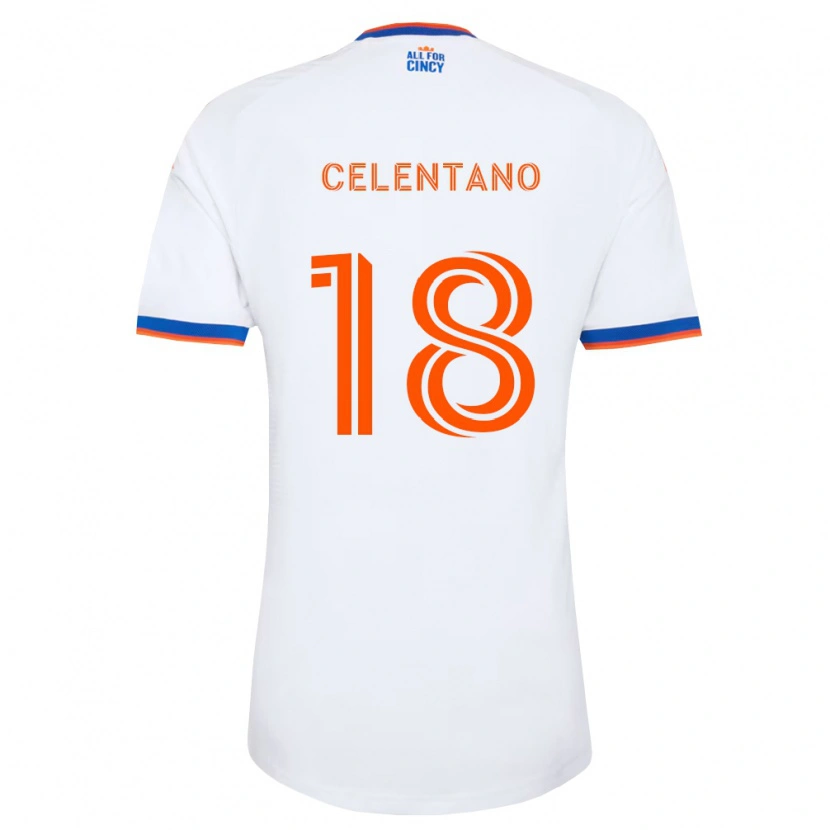 Danxen Homme Maillot Roman Celentano #18 Blanc Bleu Marine Orange Tenues Extérieur 2026/27 T-Shirt