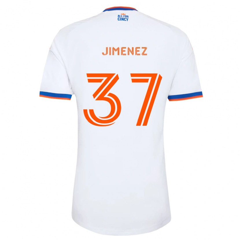 Danxen Homme Maillot Stiven Jimenez #37 Blanc Bleu Marine Orange Tenues Extérieur 2026/27 T-Shirt