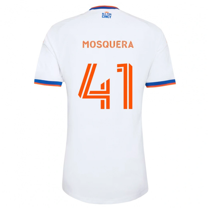 Danxen Homme Maillot Deiver Mosquera #41 Blanc Bleu Marine Orange Tenues Extérieur 2026/27 T-Shirt