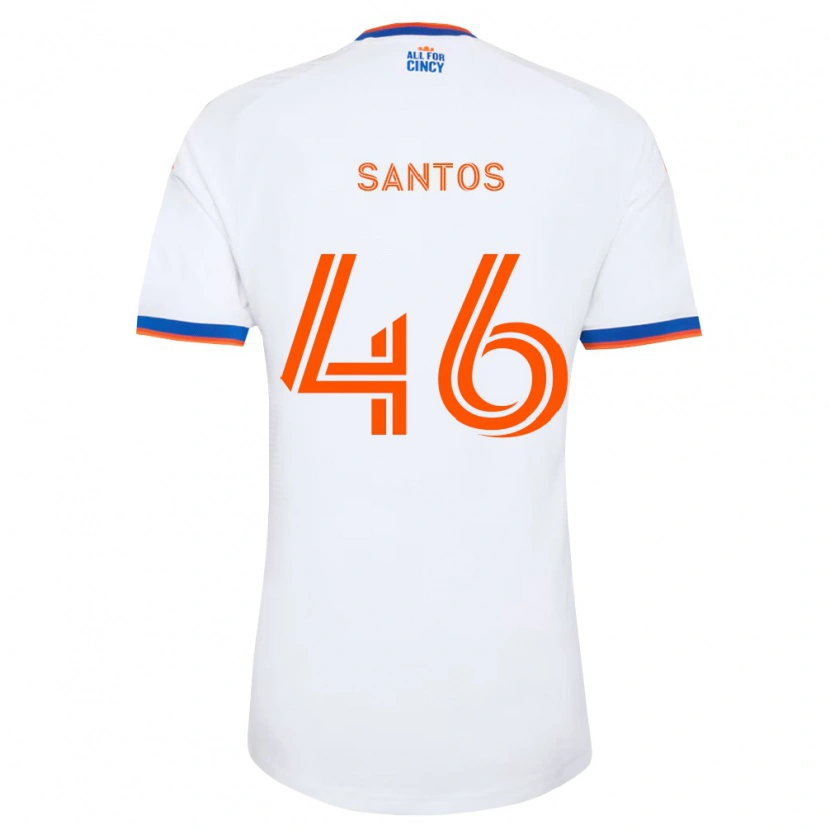 Danxen Homme Maillot Guilherme Santos #46 Blanc Bleu Marine Orange Tenues Extérieur 2026/27 T-Shirt