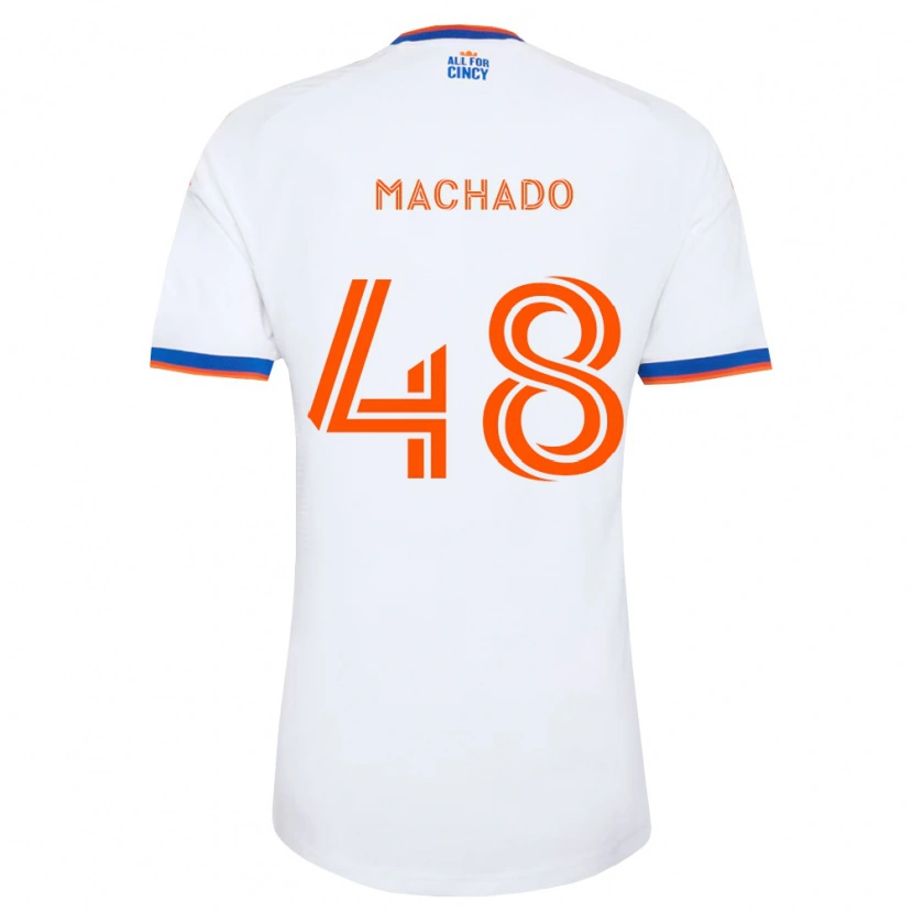 Danxen Homme Maillot Juan Machado #48 Blanc Bleu Marine Orange Tenues Extérieur 2026/27 T-Shirt