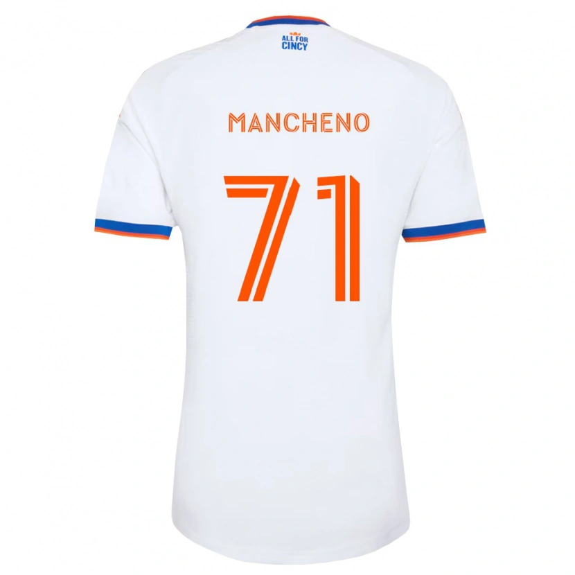 Danxen Homme Maillot Cristian Mancheno #71 Blanc Bleu Marine Orange Tenues Extérieur 2026/27 T-Shirt