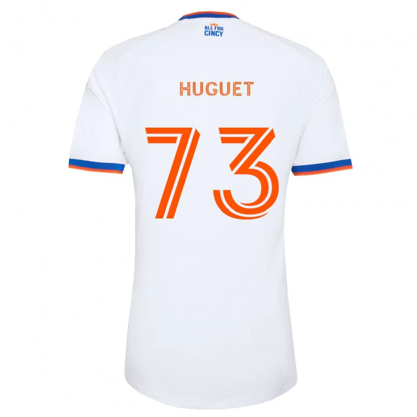 Danxen Homme Maillot Gaël Huguet #73 Blanc Bleu Marine Orange Tenues Extérieur 2026/27 T-Shirt