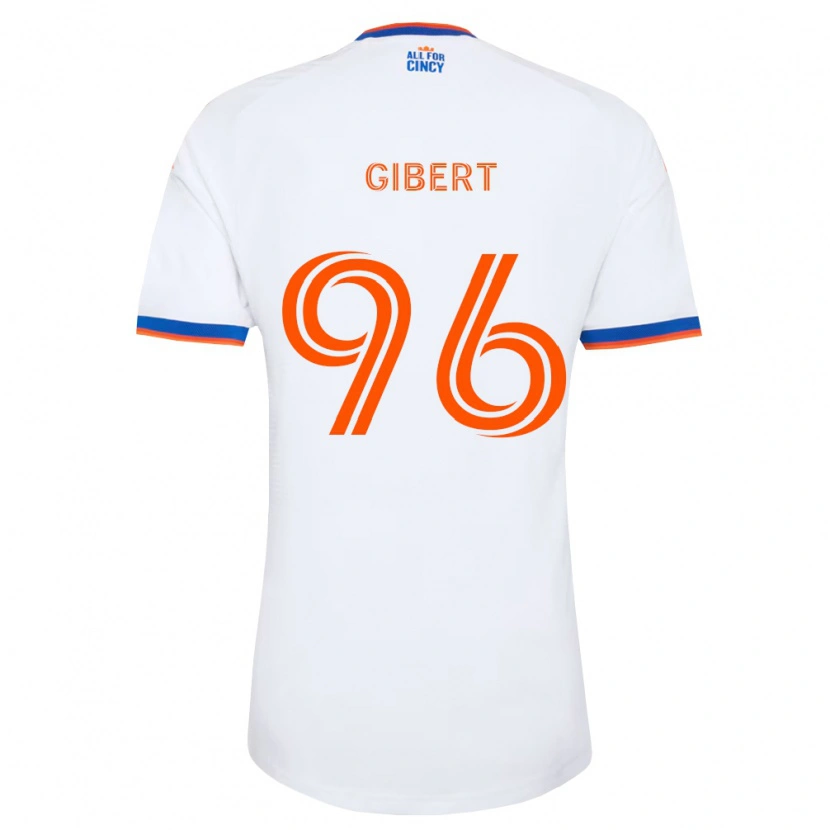 Danxen Homme Maillot Gaël Gibert #96 Blanc Bleu Marine Orange Tenues Extérieur 2026/27 T-Shirt