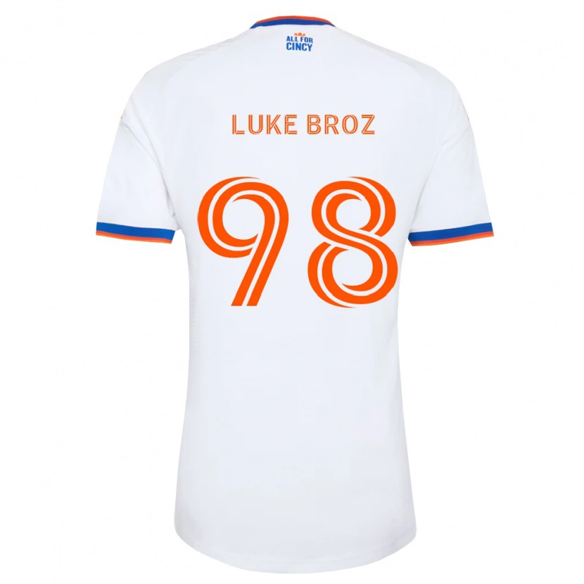 Danxen Homme Maillot Luke Broz #98 Blanc Bleu Marine Orange Tenues Extérieur 2026/27 T-Shirt