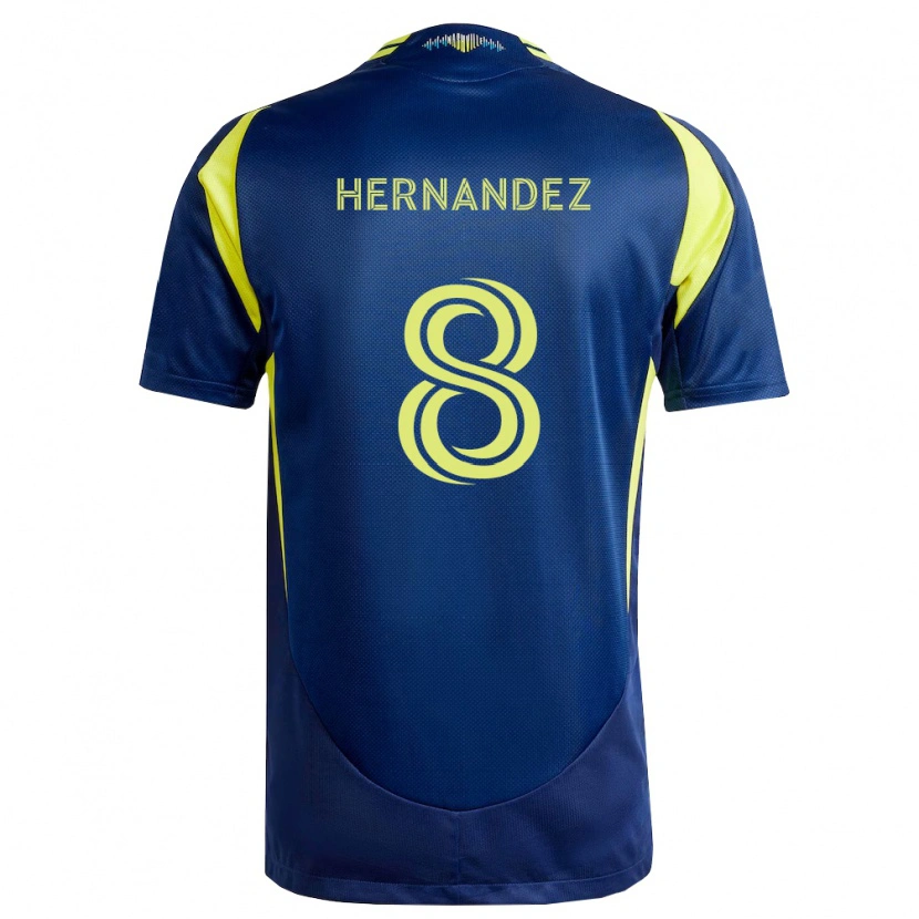 Danxen Homme Maillot Jonathan Hernández #8 Jaune Bleu Marine Tenues Extérieur 2026/27 T-Shirt