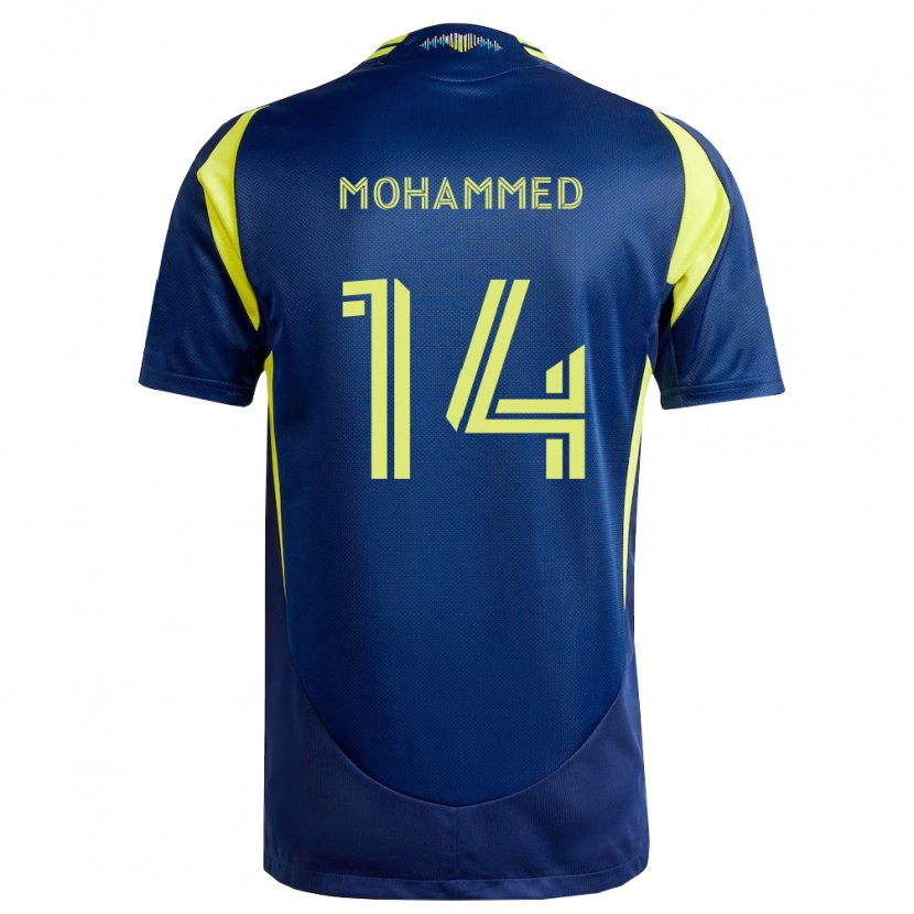 Danxen Homme Maillot Shak Mohammed #14 Jaune Bleu Marine Tenues Extérieur 2026/27 T-Shirt
