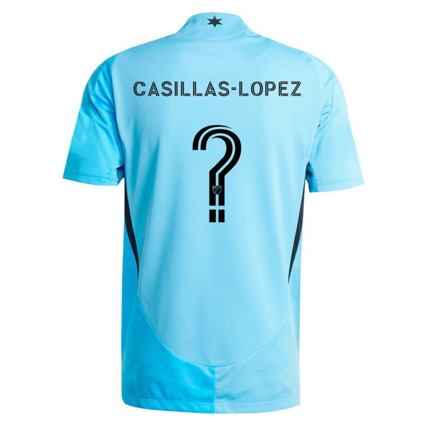 Danxen Homme Maillot Carlos Casillas-Lopez #0 Bleu Clair Noir Tenues Extérieur 2026/27 T-Shirt