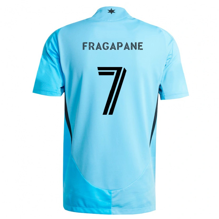 Danxen Homme Maillot Franco Fragapane #7 Bleu Clair Noir Tenues Extérieur 2026/27 T-Shirt