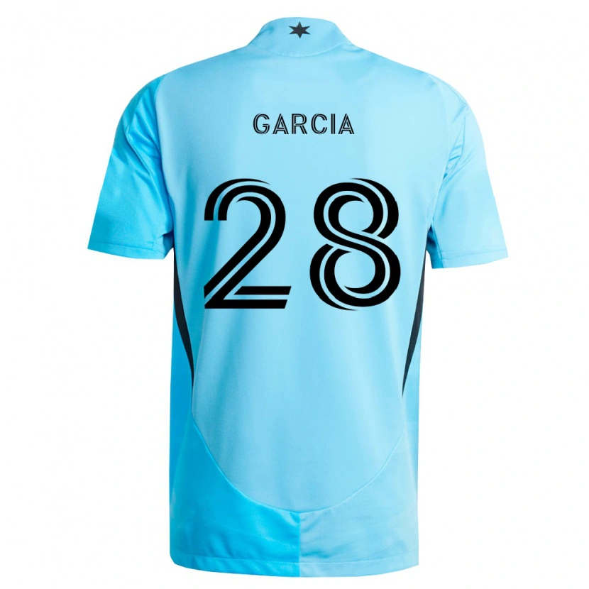 Danxen Homme Maillot Mender García #28 Bleu Clair Noir Tenues Extérieur 2026/27 T-Shirt