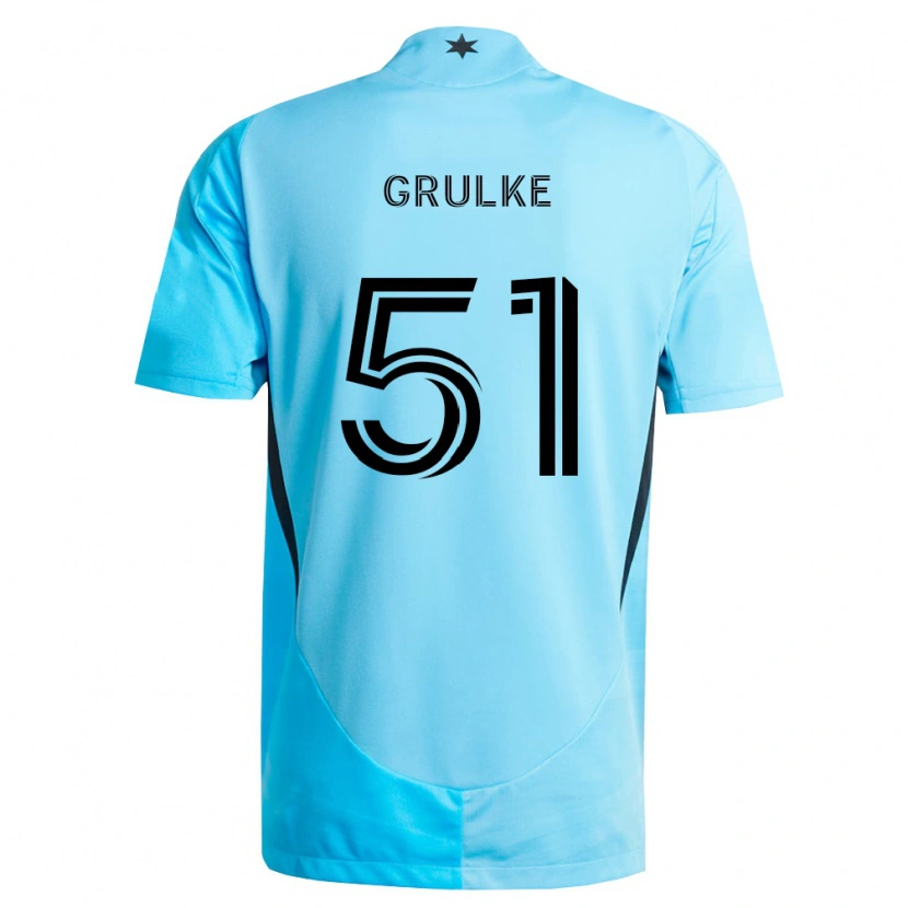 Danxen Homme Maillot Calin Grulke #51 Bleu Clair Noir Tenues Extérieur 2026/27 T-Shirt
