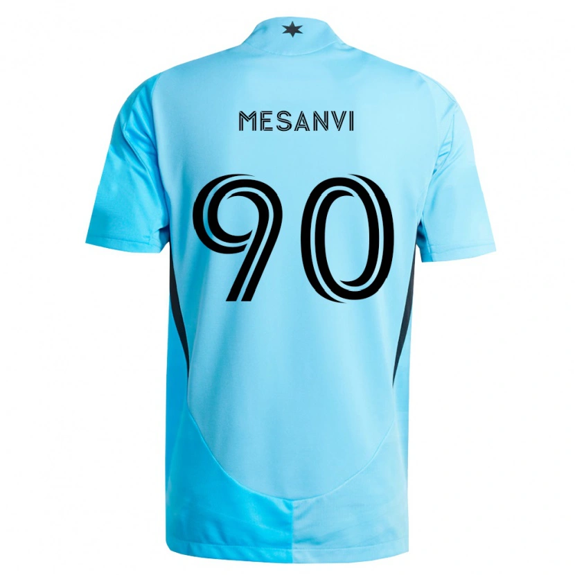 Danxen Homme Maillot Loïc Mesanvi #90 Bleu Clair Noir Tenues Extérieur 2026/27 T-Shirt