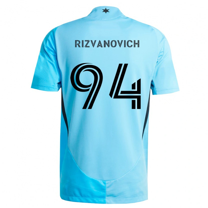 Danxen Homme Maillot Kayne Rizvanovich #94 Bleu Clair Noir Tenues Extérieur 2026/27 T-Shirt