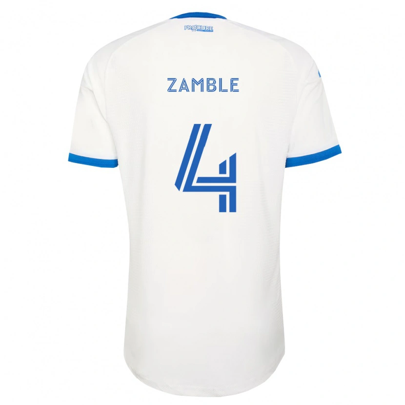 Danxen Homme Maillot Ulrich Zamble #4 Bleu Ciel Blanc Tenues Extérieur 2026/27 T-Shirt