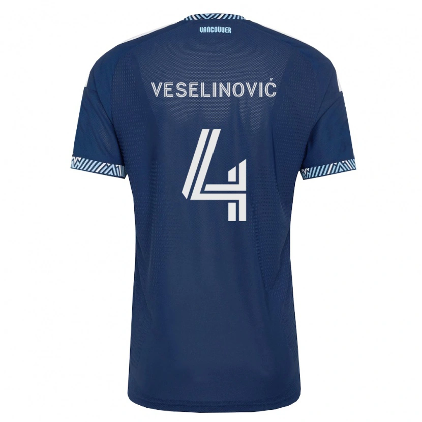 Danxen Homme Maillot Ranko Veselinović #4 Bleu Foncé Blanc Tenues Extérieur 2026/27 T-Shirt
