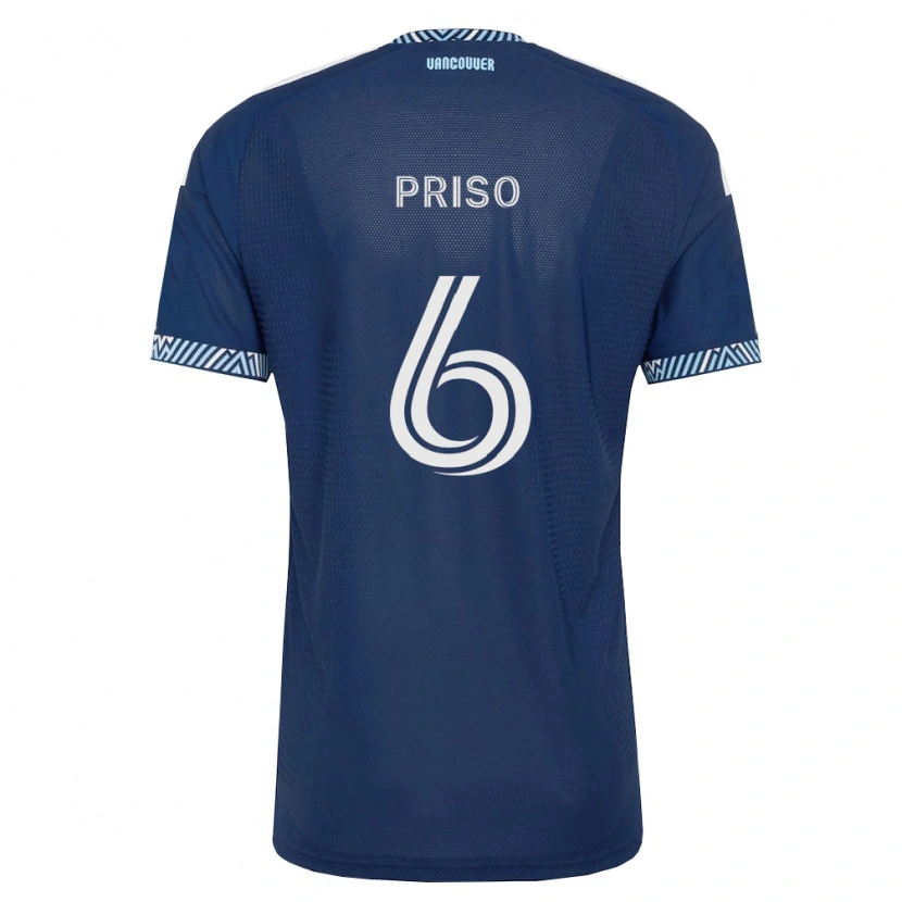 Danxen Homme Maillot Ralph Priso #6 Bleu Foncé Blanc Tenues Extérieur 2026/27 T-Shirt