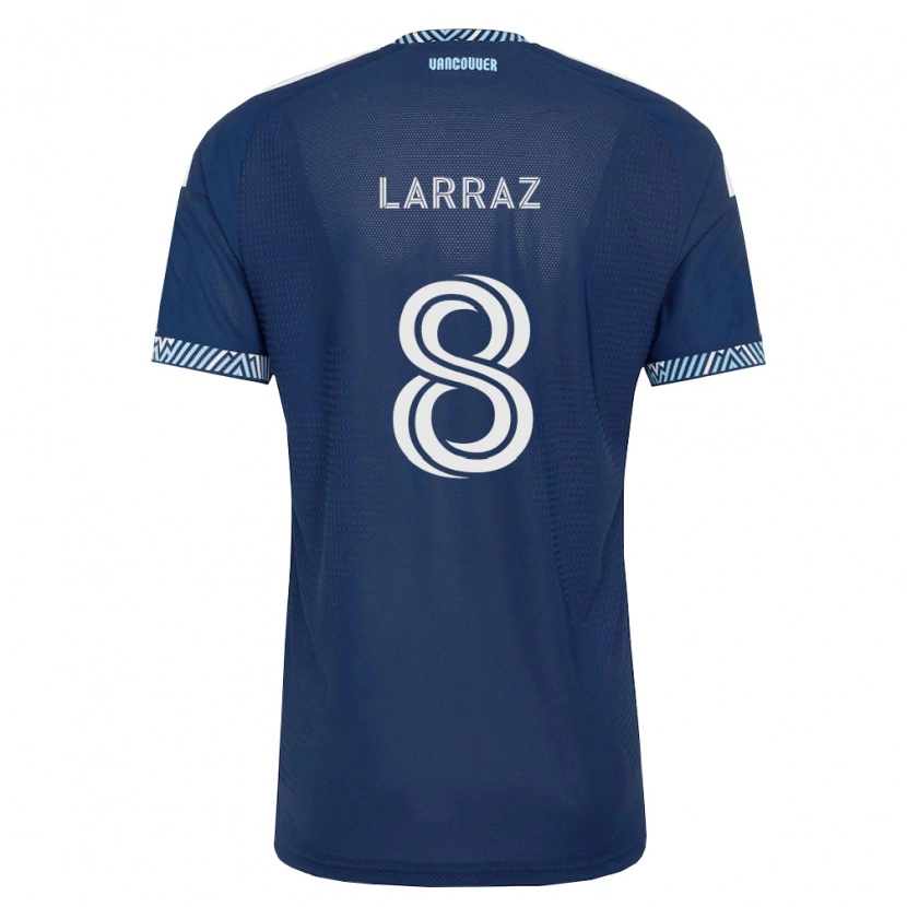 Danxen Homme Maillot Oliver Larraz #8 Bleu Foncé Blanc Tenues Extérieur 2026/27 T-Shirt