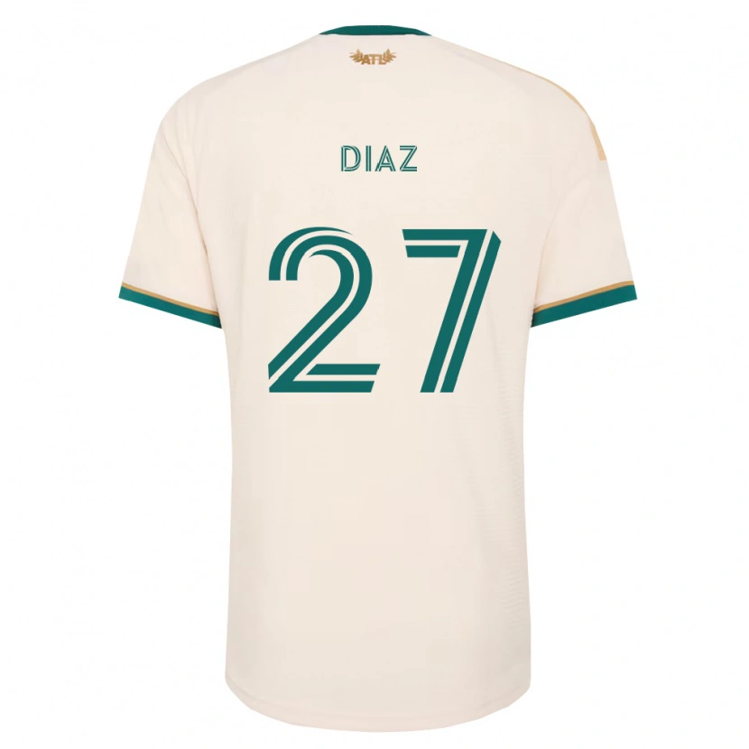 Danxen Homme Maillot Paulo Díaz #27 Vert Champagne Tenues Extérieur 2026/27 T-Shirt