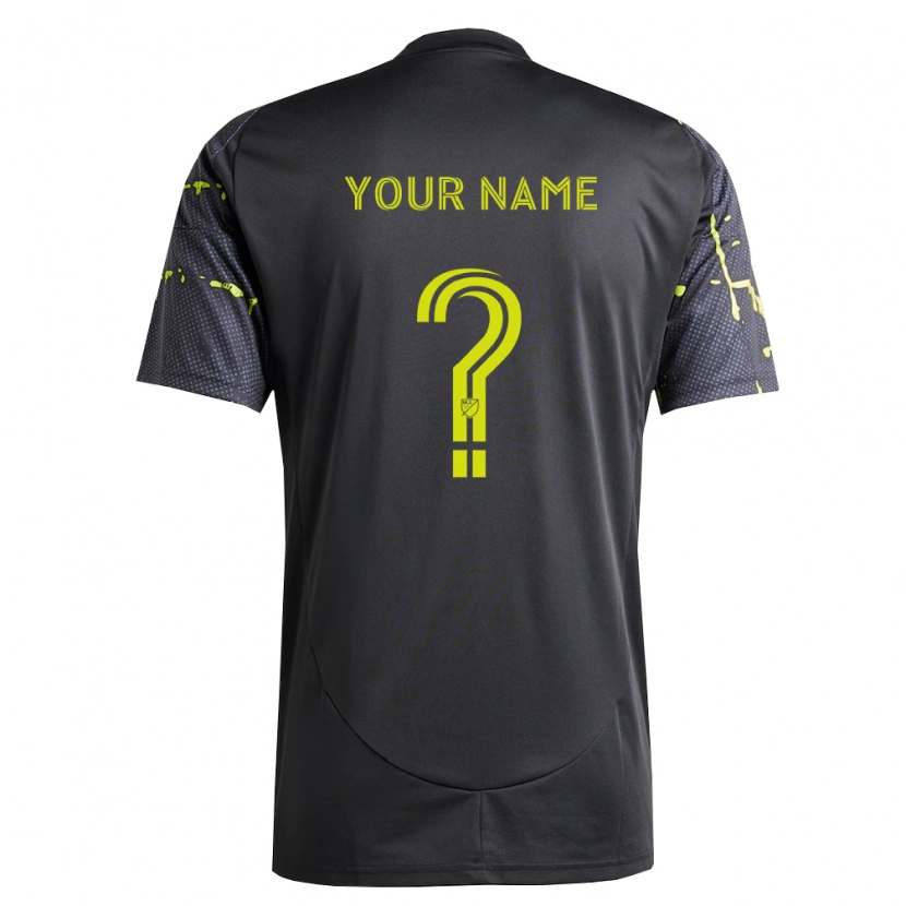 Danxen Homme Maillot Votre Nom #0 Jaune Fluo Noir Tenues Extérieur 2026/27 T-Shirt