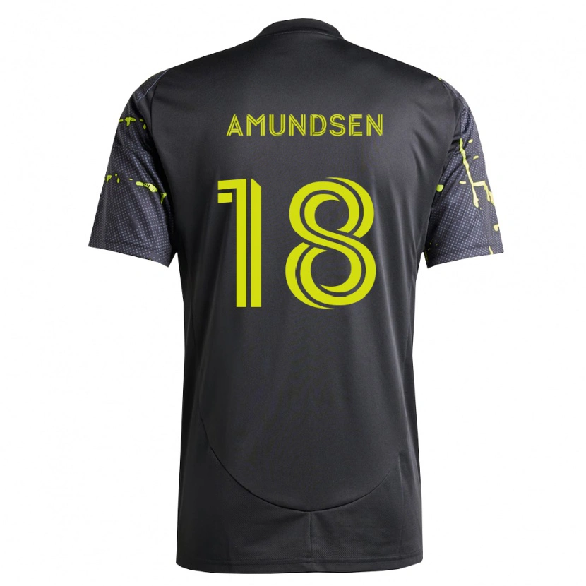 Danxen Homme Maillot Malte Amundsen #18 Jaune Fluo Noir Tenues Extérieur 2026/27 T-Shirt
