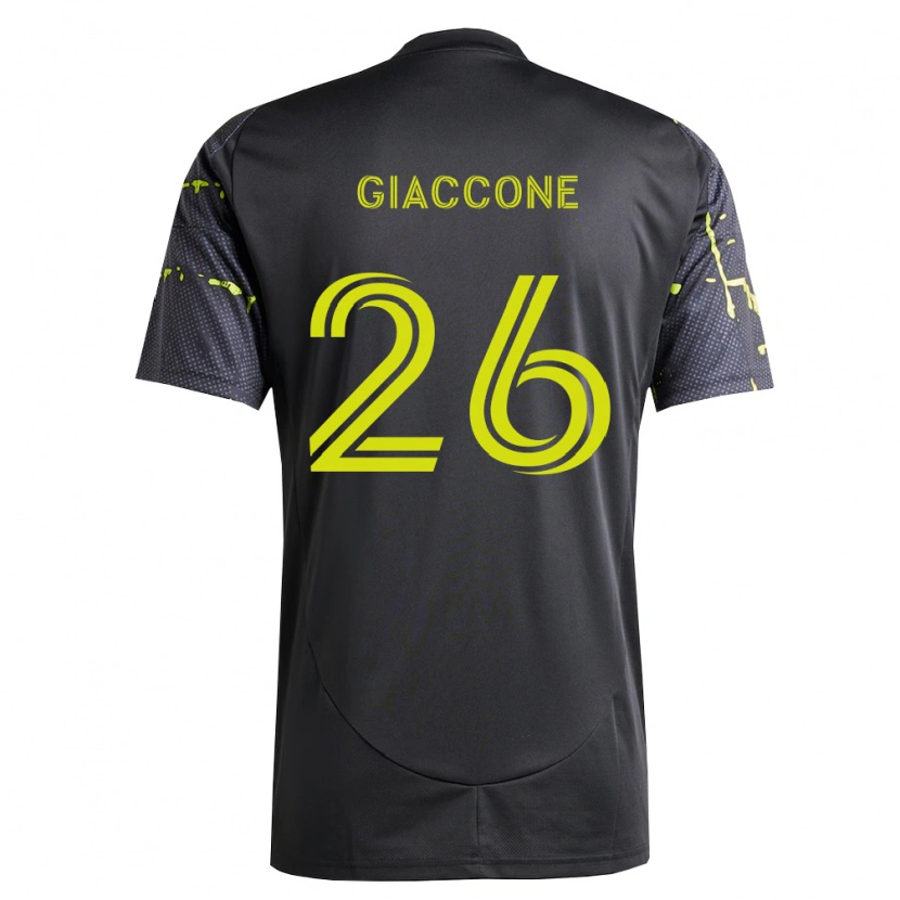 Danxen Homme Maillot Lautaro Giaccone #26 Jaune Fluo Noir Tenues Extérieur 2026/27 T-Shirt