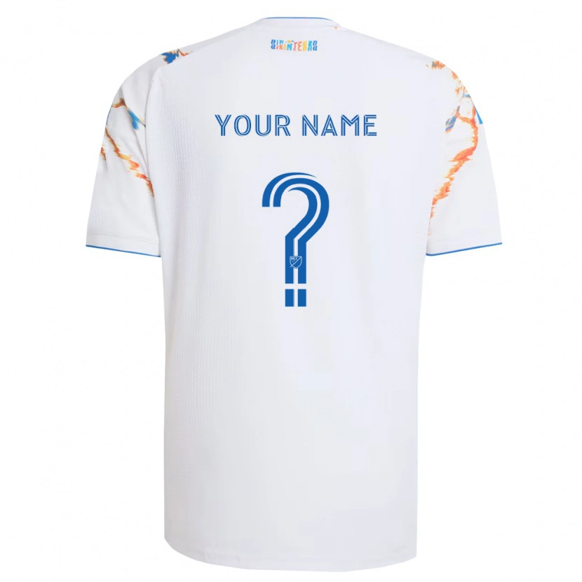 Danxen Homme Maillot Votre Nom #0 Blanc Orange Bleu Tenues Extérieur 2026/27 T-Shirt