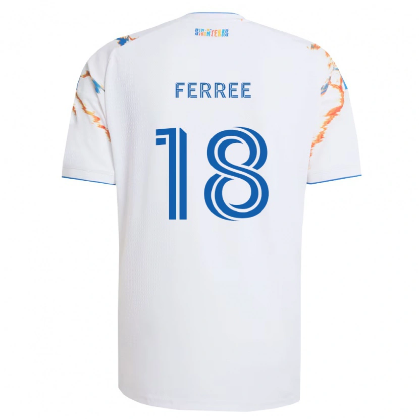 Danxen Homme Maillot Duran Ferree #18 Blanc Orange Bleu Tenues Extérieur 2026/27 T-Shirt