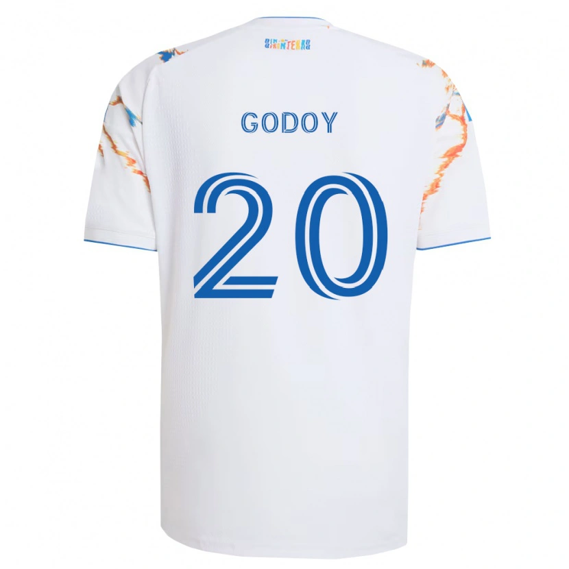 Danxen Homme Maillot Aníbal Godoy #20 Blanc Orange Bleu Tenues Extérieur 2026/27 T-Shirt