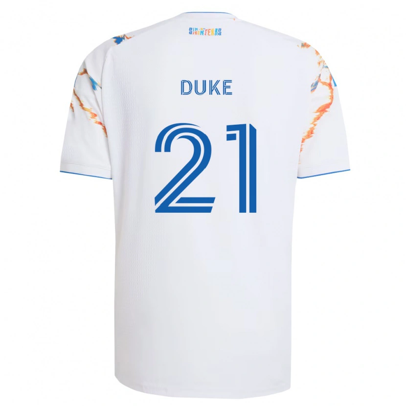Danxen Homme Maillot Bryce Duke #21 Blanc Orange Bleu Tenues Extérieur 2026/27 T-Shirt