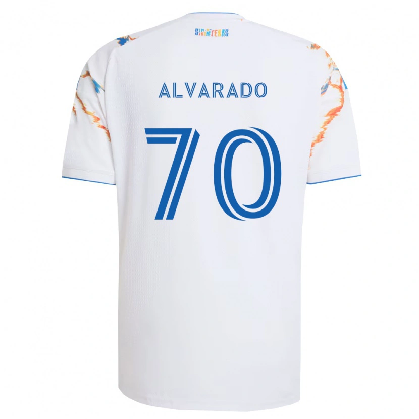 Danxen Homme Maillot Alejandro Alvarado #70 Blanc Orange Bleu Tenues Extérieur 2026/27 T-Shirt