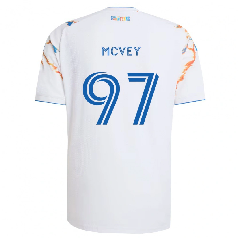 Danxen Homme Maillot Christopher Mcvey #97 Blanc Orange Bleu Tenues Extérieur 2026/27 T-Shirt