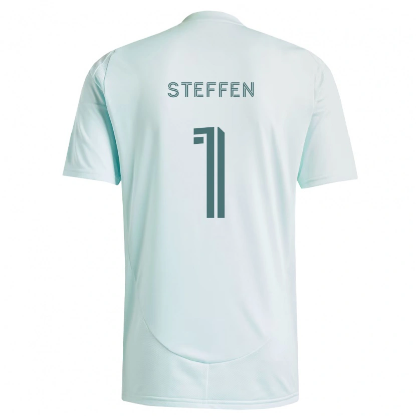 Danxen Homme Maillot Zack Steffen #1 Blanc Vert Clair Tenues Extérieur 2026/27 T-Shirt