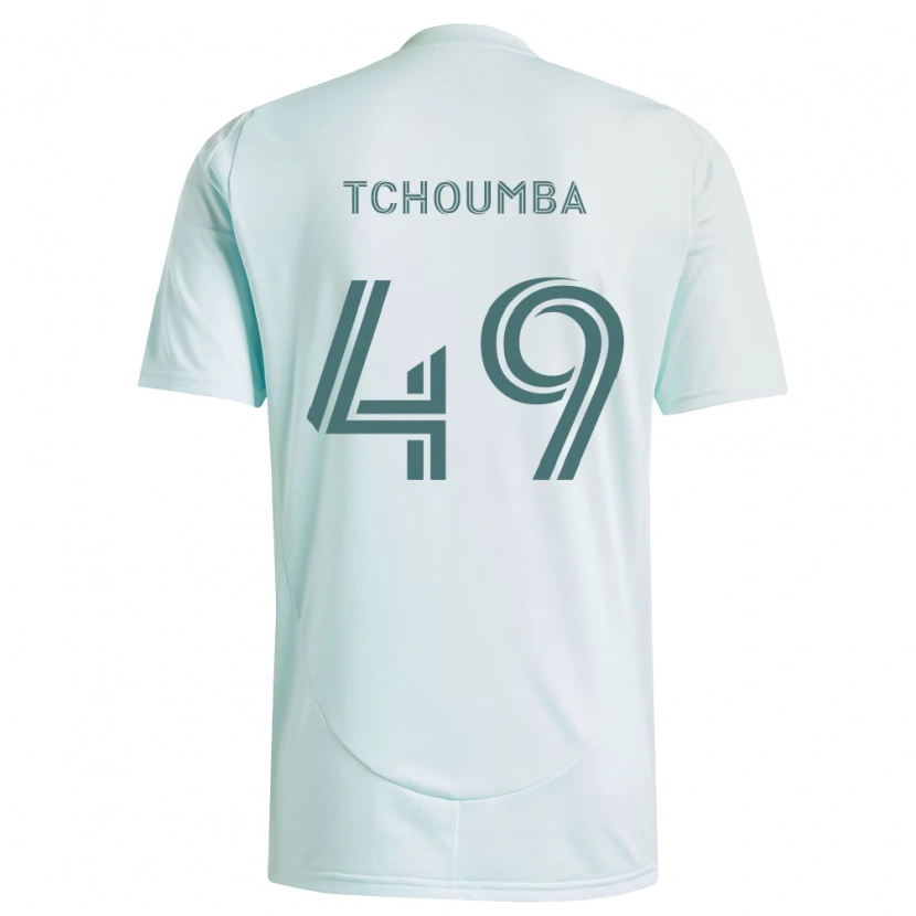 Danxen Homme Maillot Nathan Tchoumba #49 Blanc Vert Clair Tenues Extérieur 2026/27 T-Shirt