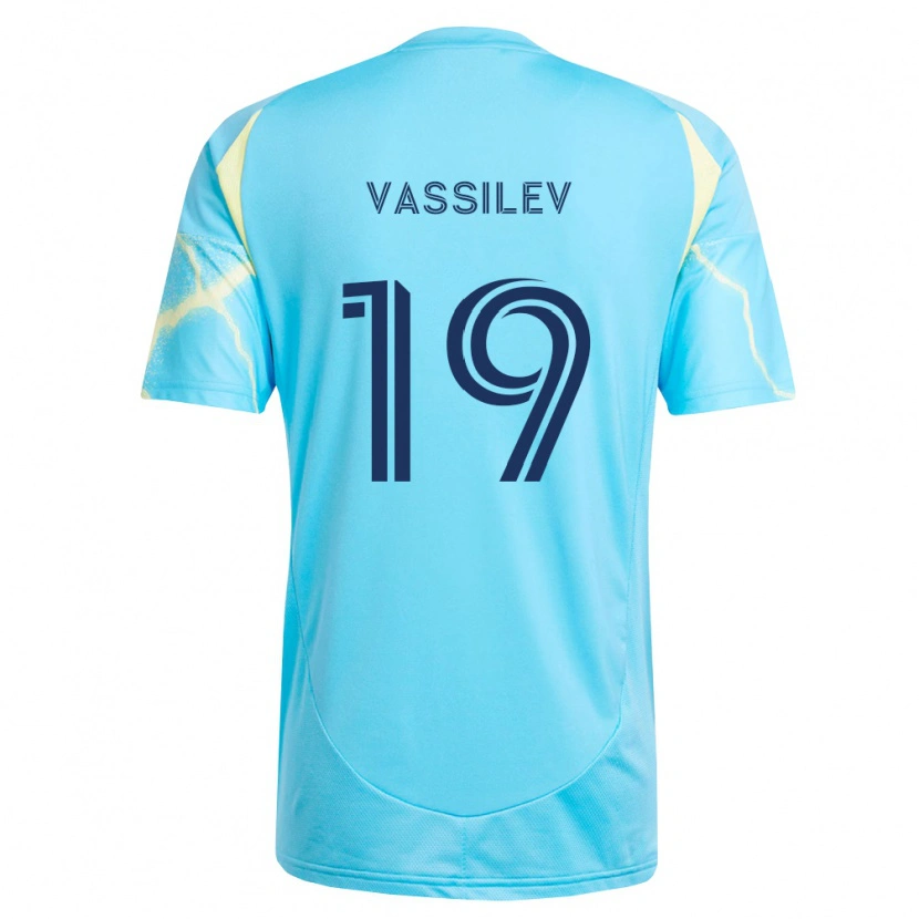 Danxen Homme Maillot Indiana Vassilev #19 Bleu Clair Noir Jaune Clair Tenues Extérieur 2026/27 T-Shirt