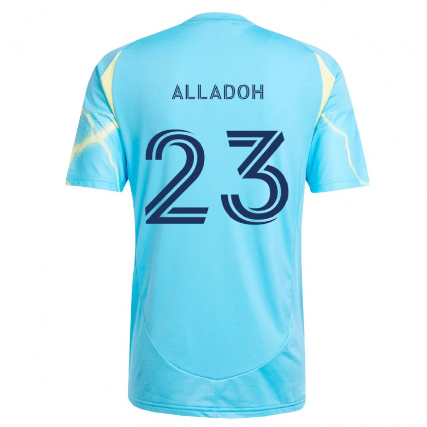 Danxen Homme Maillot Ezekiel Alladoh #23 Bleu Clair Noir Jaune Clair Tenues Extérieur 2026/27 T-Shirt