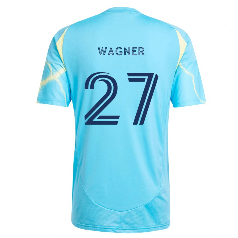 Danxen Homme Maillot Kai Wagner #27 Bleu Clair Noir Jaune Clair Tenues Extérieur 2026/27 T-Shirt