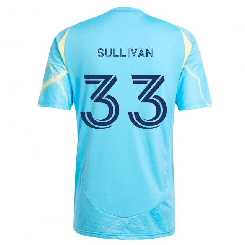Danxen Homme Maillot Quinn Sullivan #33 Bleu Clair Noir Jaune Clair Tenues Extérieur 2026/27 T-Shirt