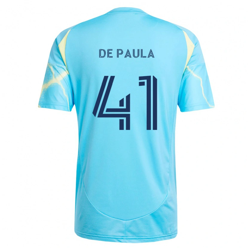 Danxen Homme Maillot Matheus De Paula #41 Bleu Clair Noir Jaune Clair Tenues Extérieur 2026/27 T-Shirt