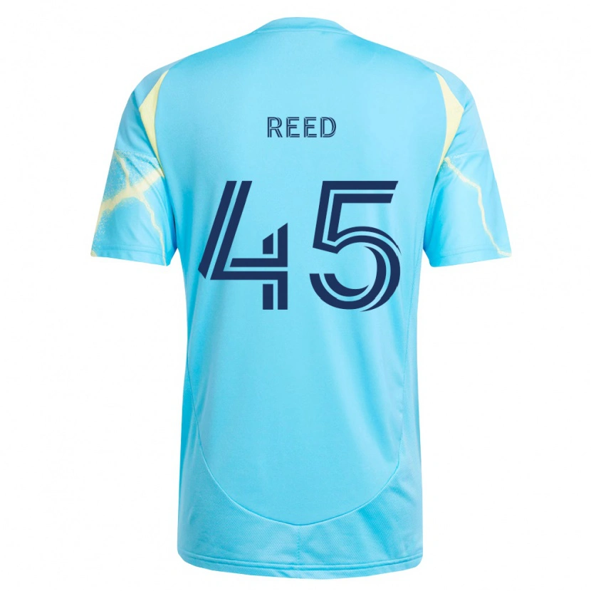 Danxen Homme Maillot Theo Reed #45 Bleu Clair Noir Jaune Clair Tenues Extérieur 2026/27 T-Shirt