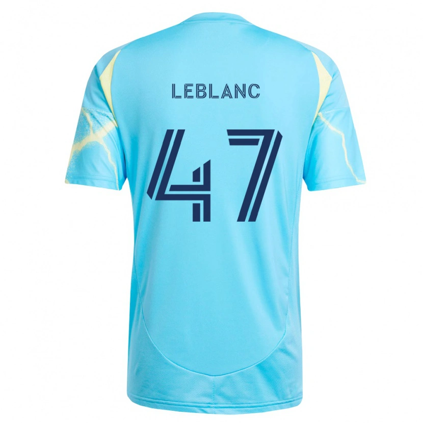 Danxen Homme Maillot Kellan Leblanc #47 Bleu Clair Noir Jaune Clair Tenues Extérieur 2026/27 T-Shirt