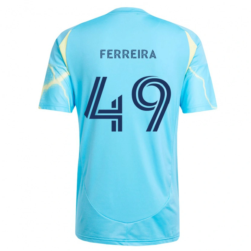 Danxen Homme Maillot Willyam Ferreira #49 Bleu Clair Noir Jaune Clair Tenues Extérieur 2026/27 T-Shirt