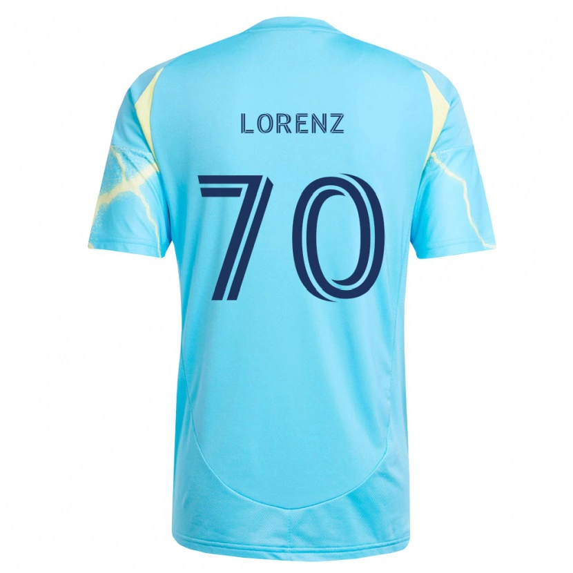 Danxen Homme Maillot Charli Lorenz #70 Bleu Clair Noir Jaune Clair Tenues Extérieur 2026/27 T-Shirt