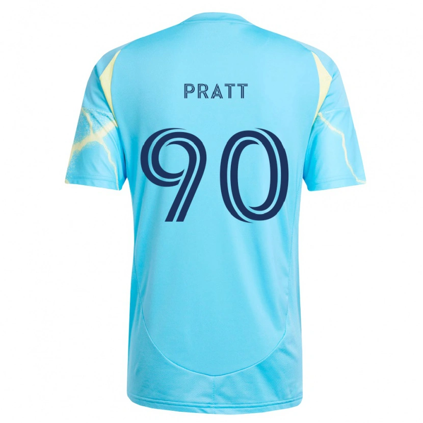 Danxen Homme Maillot Oliver Pratt #90 Bleu Clair Noir Jaune Clair Tenues Extérieur 2026/27 T-Shirt