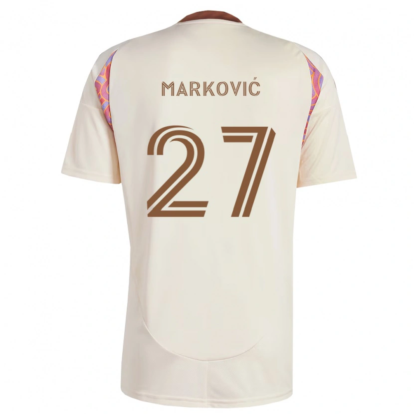 Danxen Homme Maillot Nikola Marković #27 Rose Blanc Cassé Tenues Extérieur 2026/27 T-Shirt