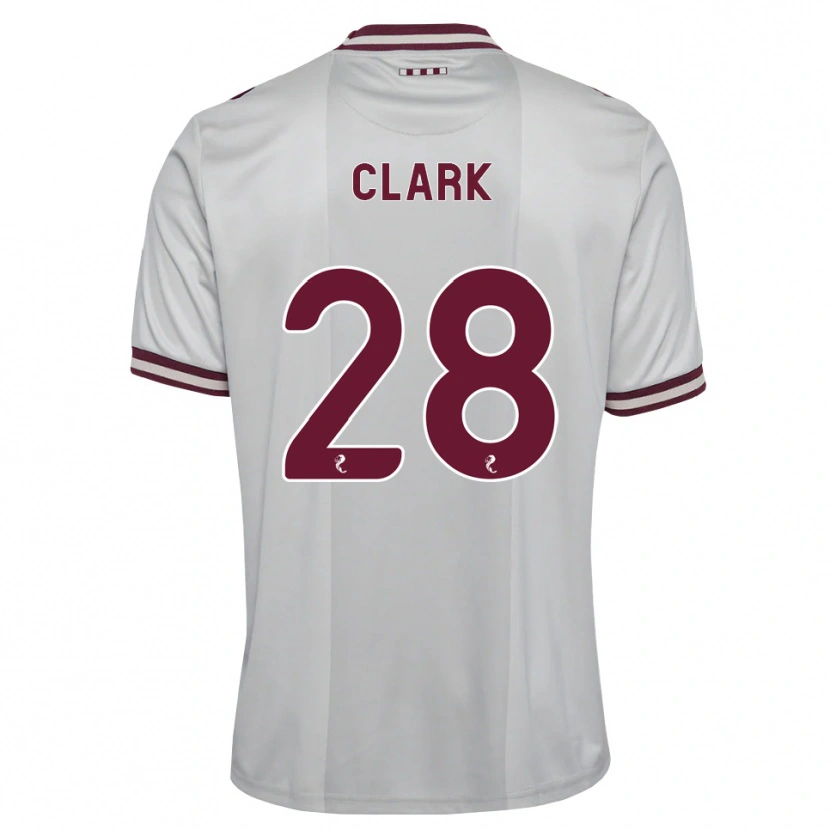Danxen Homme Maillot Zander Clark #28 Blanc Bordeaux Tenues Extérieur 2026/27 T-Shirt